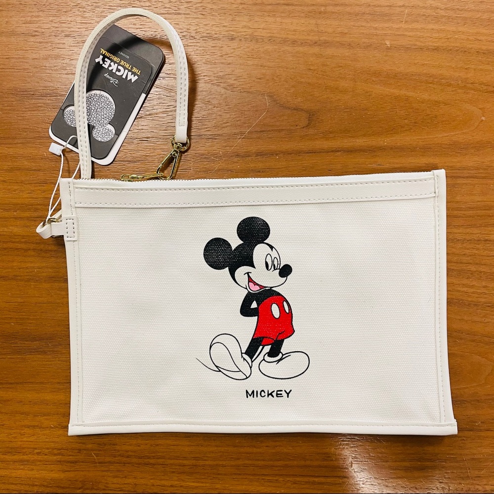 NWT Disney Mickey large canvas wristlet